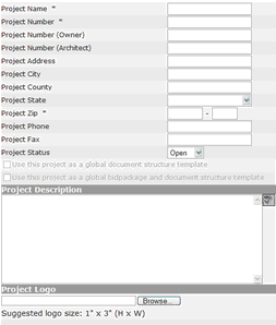 Create a Project Entry Screen